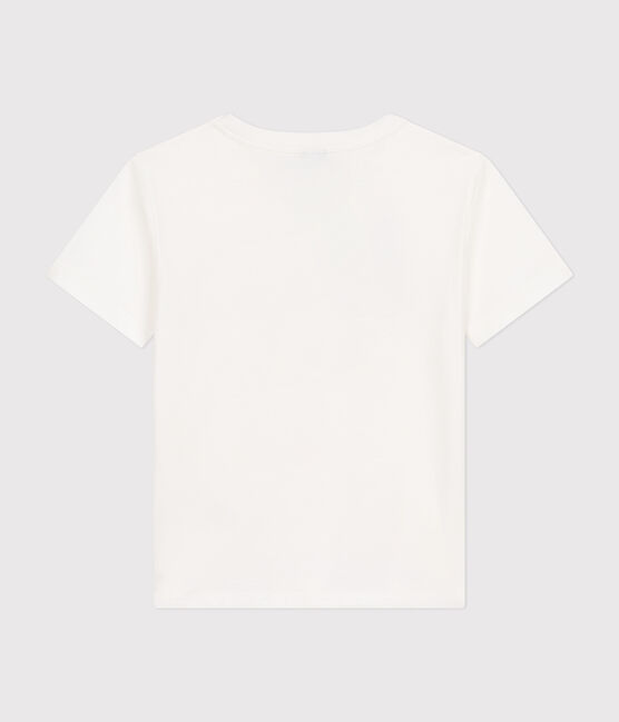 Tee-shirt manches courtes en jersey fin enfant garçon blanc MARSHMALLOW