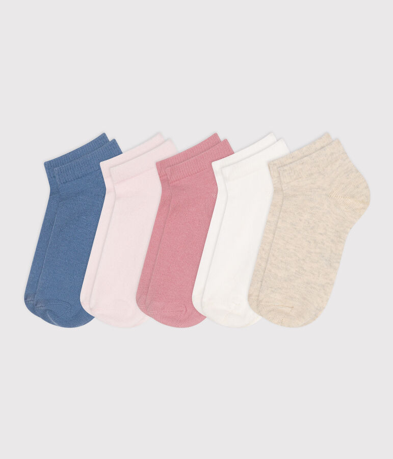 5 paires de chaussettes enfant en coton unies multicouleur