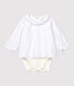 Body manches longues à col bébé fille twill en coton biologique
