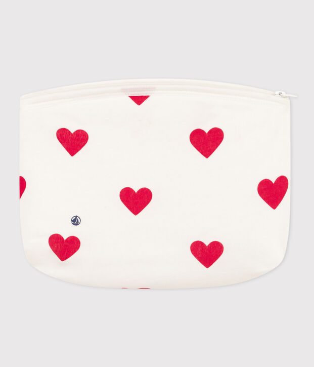 Pochette C&oelig;urs blanc/rouge