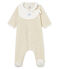 Dors-bien et bavoir bébé mixte en velours de coton beige MONTELIMAR CHINE