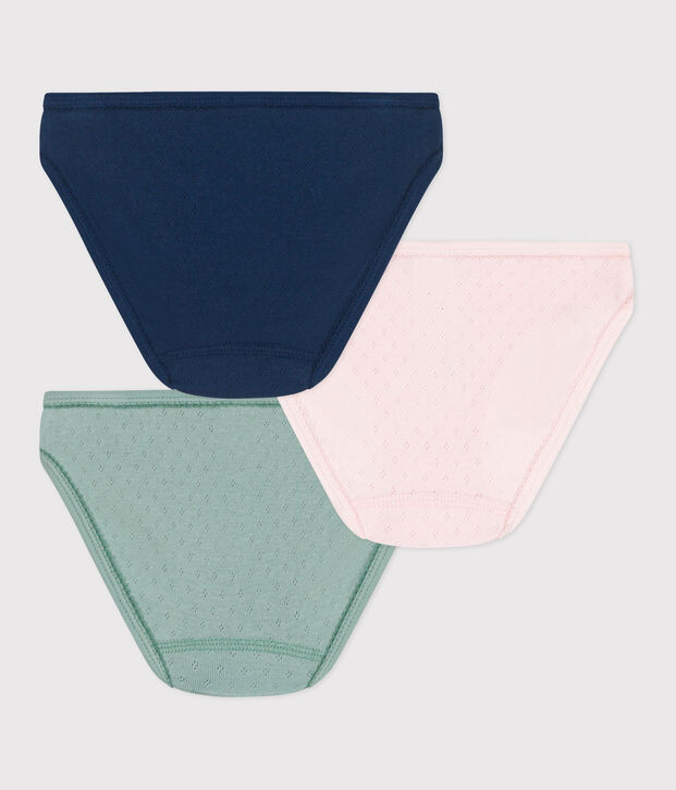 Lot de 3 culottes enfant en coton unies multicouleur