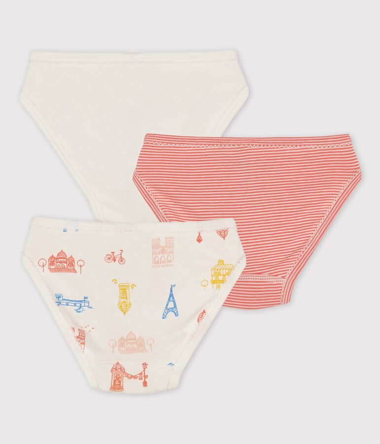 Lot de 3 culottes petite fille Paris en coton multicouleur