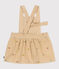 Robe bébé en velours côtelé brodé de fleurs beige CAJOU/ MULTICO