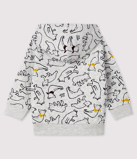 Sweatshirt à capuche bébé garçon gris BELUGA/blanc MULTICO