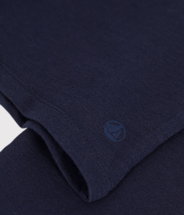 Tee-shirt Le Droit manches longues col danseuse en jersey flamm&eacute; femme bleu