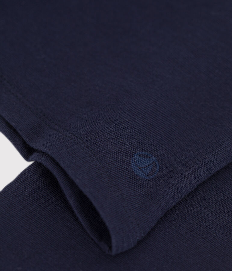 Tee-shirt Le Droit manches longues col danseuse en jersey flamm&eacute; femme bleu SMOKING