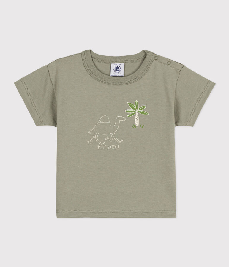 Tee-shirt manches courtes b&eacute;b&eacute; en jersey avec motif vert MARECAGE