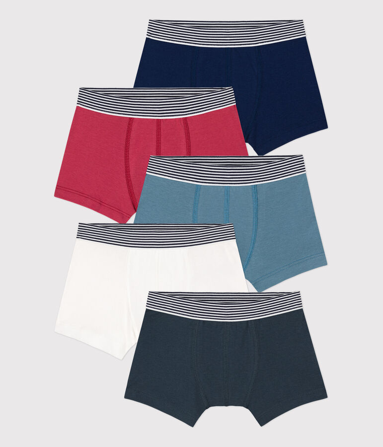 Lot de 5 boxers petit gar&ccedil;on en coton multicouleur