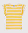 Tee-shirt rayé en jersey flammé enfant fille jaune NECTAR/ AVALANCHE