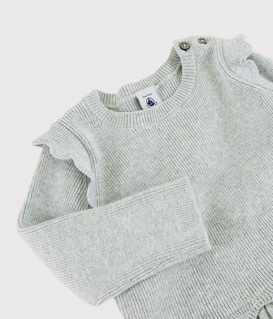 Robe bébé fille en laine et coton gris BELUGA CHINE