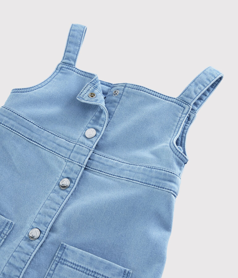 Robe salopette en molleton denim enfant fille bleu DENIM CLAIR