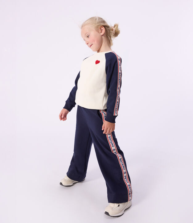 Sweatshirt enfant en coton blanc cass&eacute;