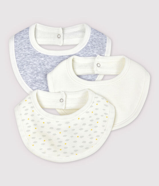 Lot de bavoirs blancs bébé en coton biologique variante 1