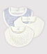 Lot de bavoirs blancs bébé en coton biologique