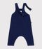Salopette b&eacute;b&eacute; unie en tricot laine et coton bleu marine
