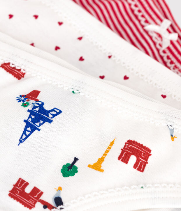 Lot de 3 culottes Paris en coton enfant multicouleur