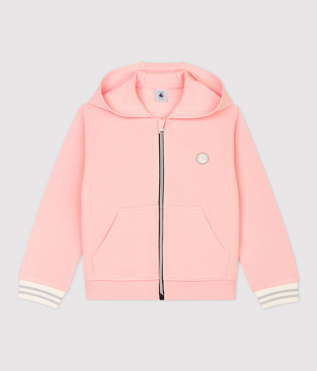 Sweatshirt &agrave; capuche en molleton enfant fille rose