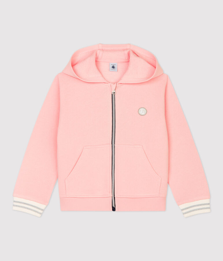 Sweatshirt &agrave; capuche en molleton enfant fille rose MINOIS