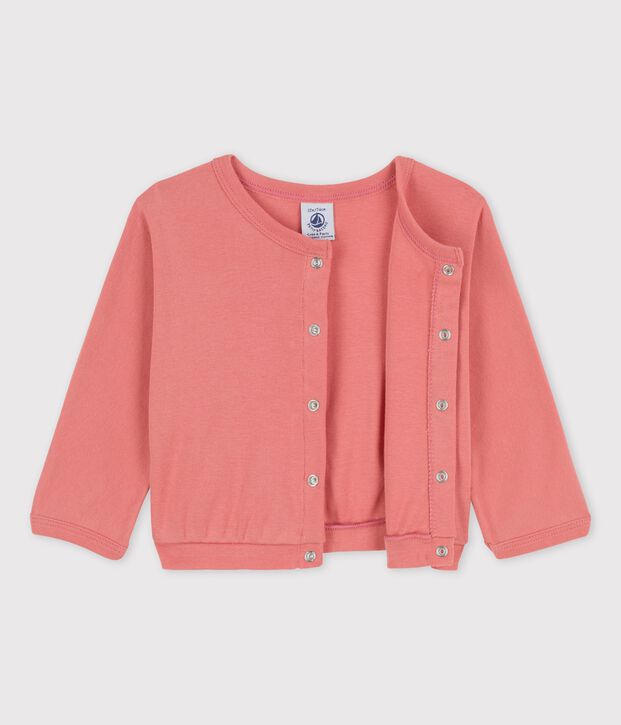 Cardigan en coton b&eacute;b&eacute; rose