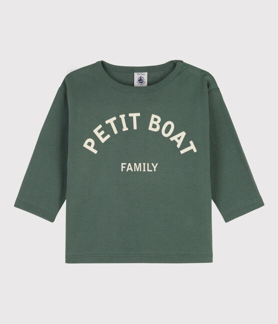 Tee-shirt manches longues bébé en coton vert VALLEE
