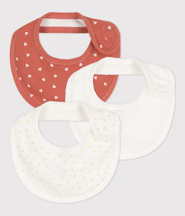 Lot de 3 bavoirs b&eacute;b&eacute; en coton multicouleur