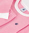 Pyjama enfant en coton jambes très ajustées à rayures rose PEONIA/ MARSHMALLOW