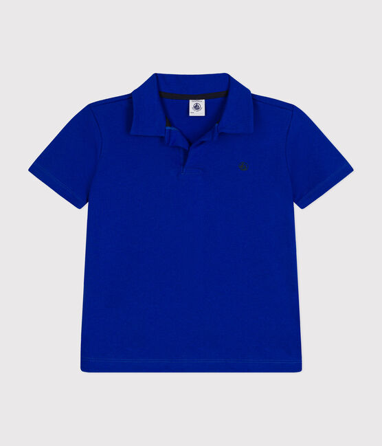 Polo manches courtes en coton enfant garçon bleu SURF