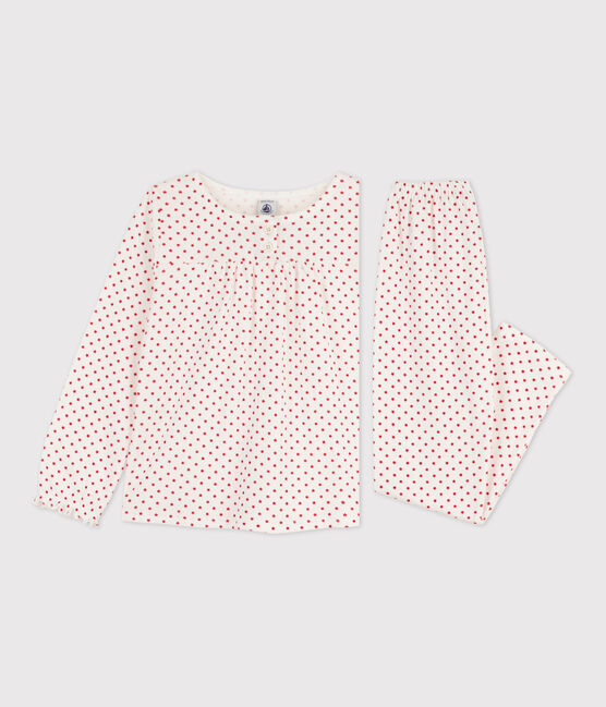 Pyjama étoile petite fille à l'imprimé en coton blanc MARSHMALLOW/ STOP