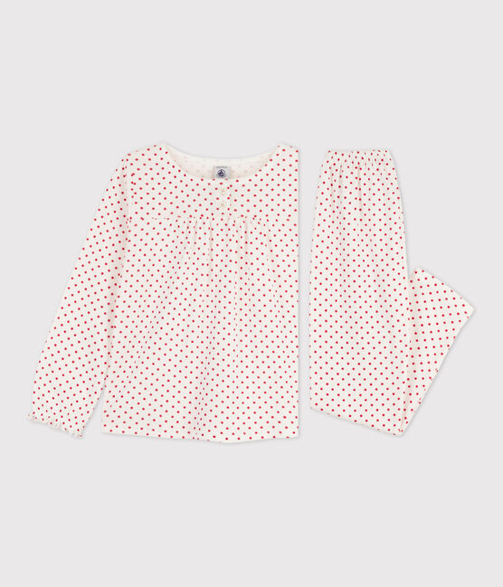 Pyjama étoile petite fille à l'imprimé en coton blanc MARSHMALLOW/ STOP