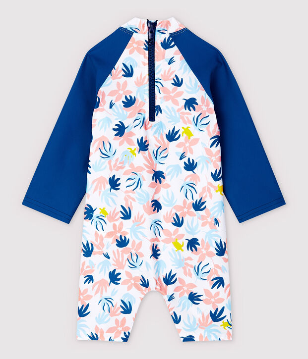 Combinaison anti-UV &eacute;coresponsable b&eacute;b&eacute; fille blanc/multicouleur