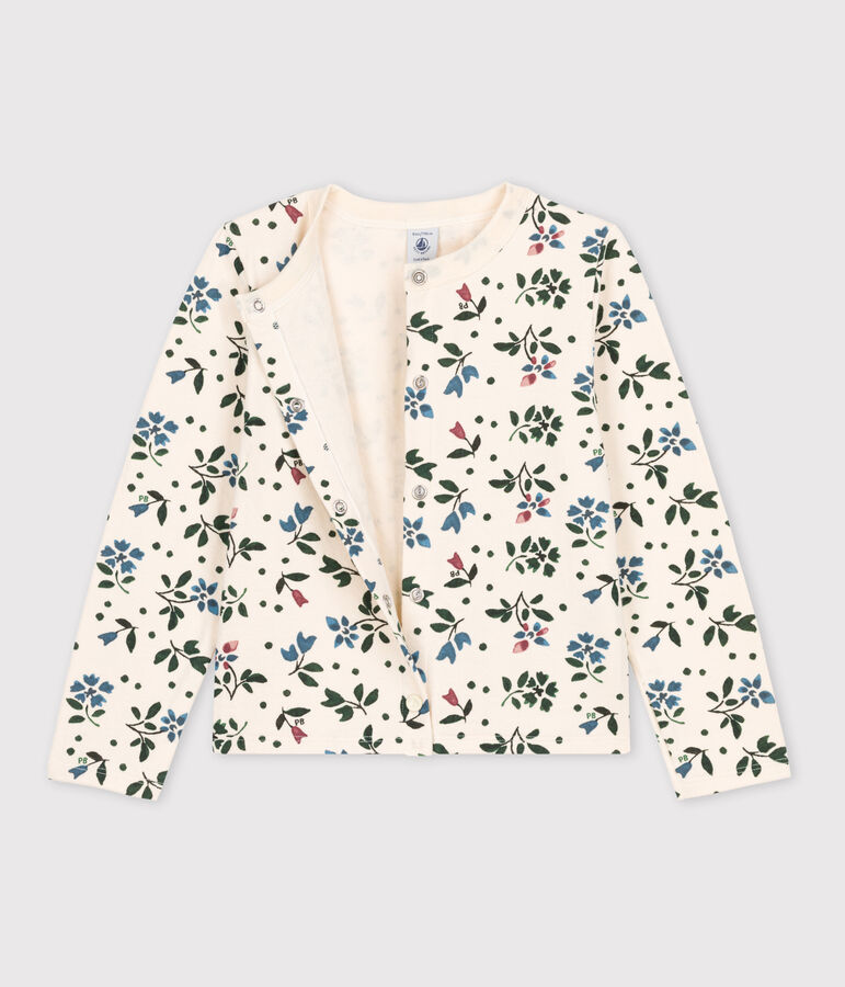 Cardigan imprim&eacute; en tubique enfant fille blanc AVALANCHE/ MULTICO