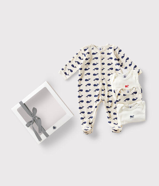 Lot de 1 pyjama bébé et 3 bodies baleines variante 1