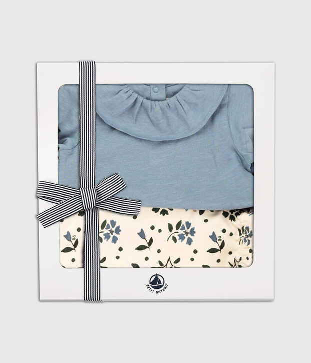 Coffret cadeau b&eacute;b&eacute; blouse et pantalon multicouleur