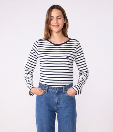 Marinière femme en coton manches longues