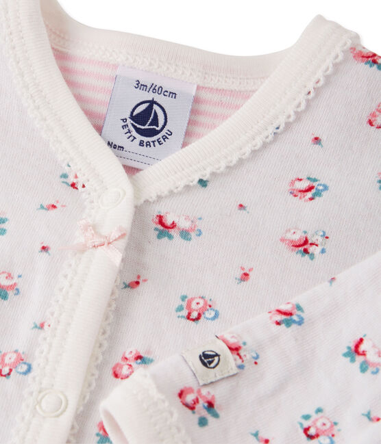 Dors bien bébé fille en tubique imprimé bleu BOCAL/blanc MULTICO