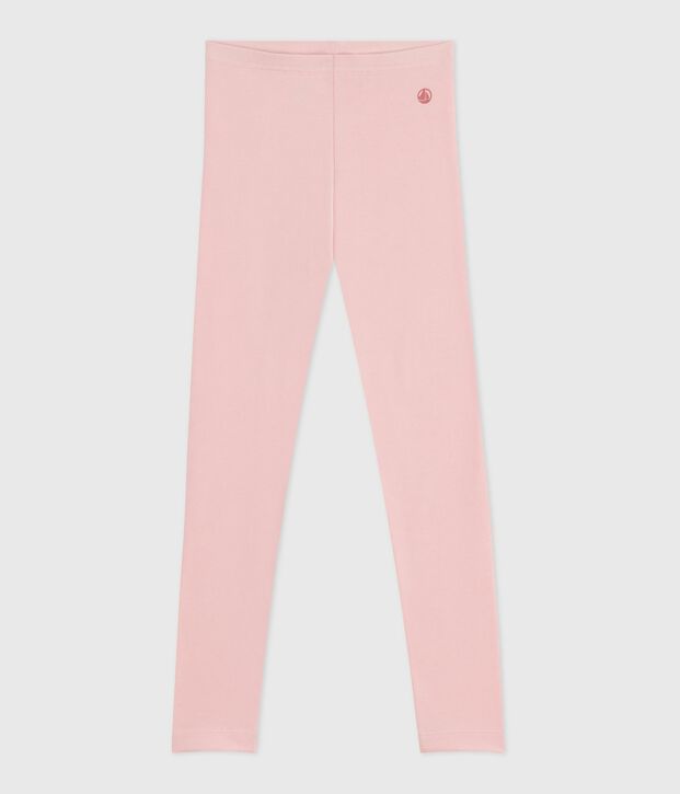 Legging enfant en coton uni rose clair