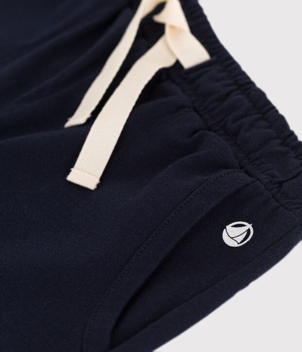 Short en coton enfant fille bleu marine