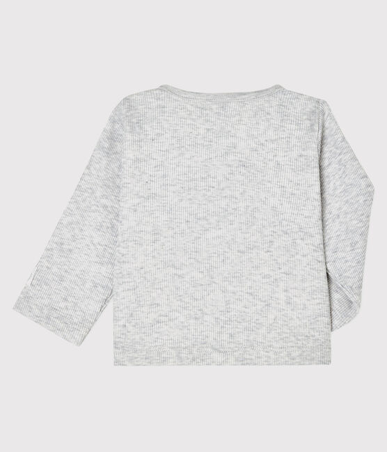 Cardigan bébé en côte 2x2 en coton biologique gris BELUGA CHINE
