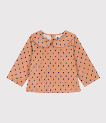 PETIT BATEAU - Blouse manches longues en velours bébé