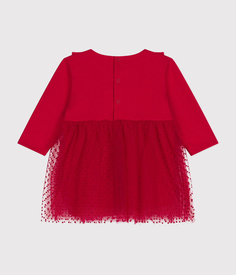 Robe en coton et tulle b&eacute;b&eacute; COULIS