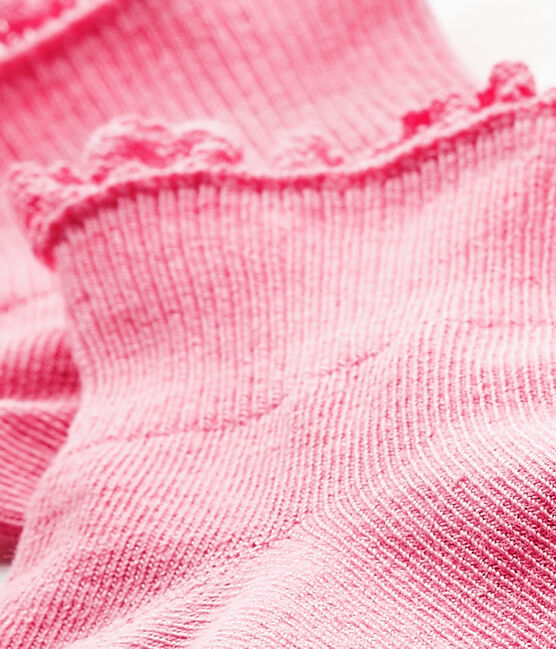 Chaussettes dentelle bébé fille rose PETAL