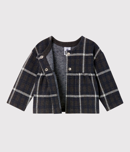 Cardigan bébé fille à carreaux noir CITY/blanc MULTICO