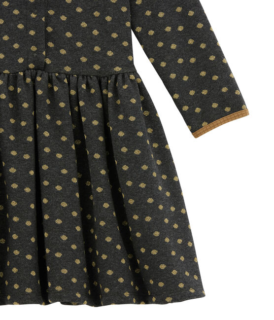 Robe enfant fille en jacquard noir CITY/jaune DORE