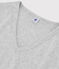 T-shirt col V iconique en coton Femme gris BELUGA CHINE