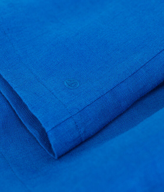 Robe bébé en lin sans manches bleu PORCELANA