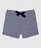 Short rayé milleraies en coton bio bébé bleu SMOKING/blanc MARSHMALLOW