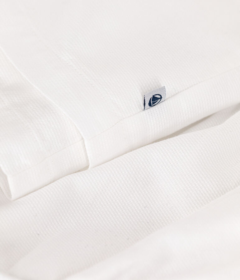 Robe et bloomer en coton piqu&eacute; b&eacute;b&eacute; blanc ECUME