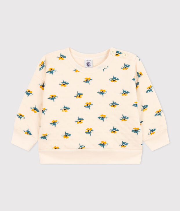 Sweatshirt en tubique matelass&eacute; b&eacute;b&eacute; &eacute;cru/multicouleur