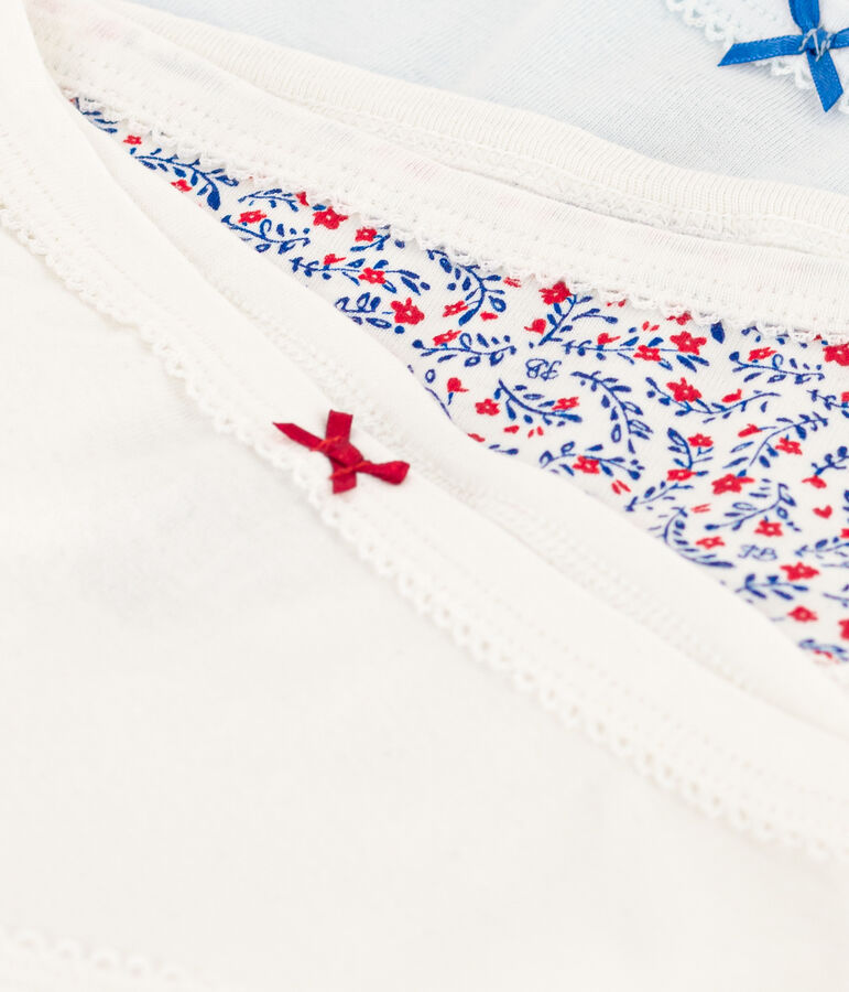 Lot de 3 culottes fleurs en coton petite fille variante 1